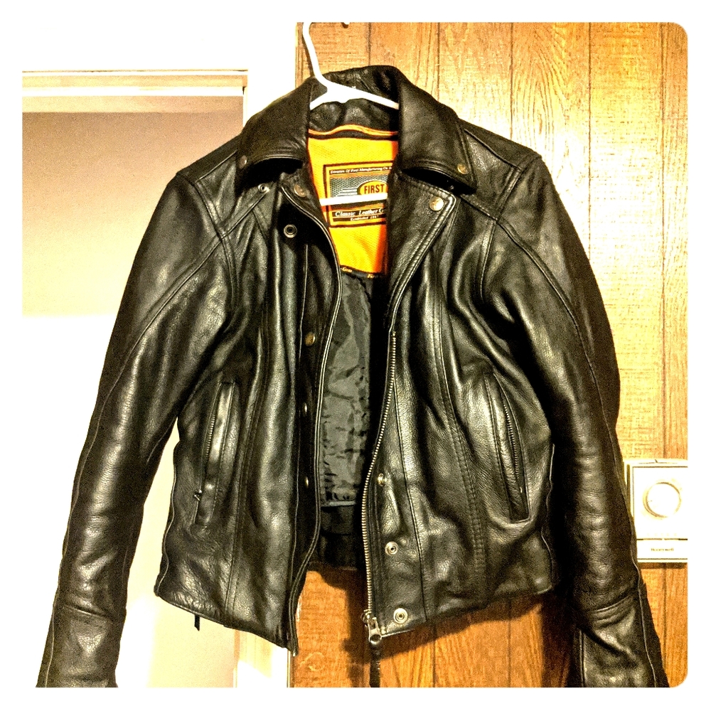 Leather biker jacket